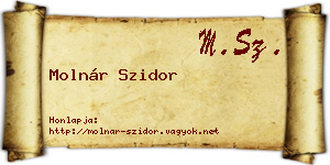 Molnár Szidor névjegykártya
